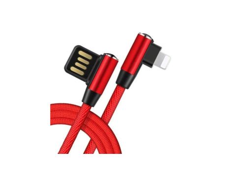 Kabel USB - lightning kątowy czerwony 1m LB0151 LIBOX