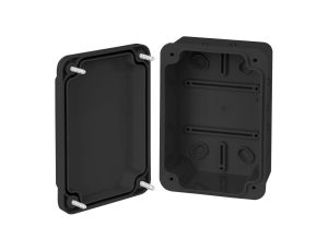 Puszka instalacyjna n/t ABS 120x80x55 czarna IP65 CZPI.120X80X55