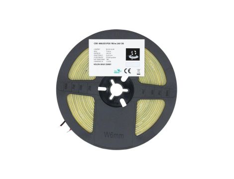 Taśma 480x LED COB 2835 7W/mb biała zimna IP20 24V op=5m