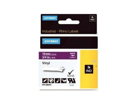 Taśma DYMO IND winylowa uniwersalna 19mm x 5,5m (fioletowa / biały nadruk) RHINO Industrial 1805421 ORYGINALNA