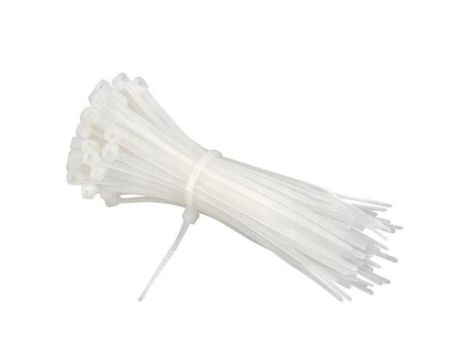 Opaski kablowe zaciskowe 2,5mm/100mm białe 100szt