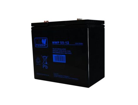 Akumulator VRLA AGM 12V 55Ah (żywotność 12lat) MWP 55-12