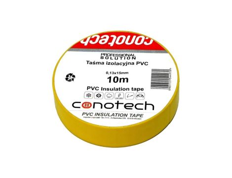 Taśma izolacyjna żółta PVC 0,13x15x10m NS