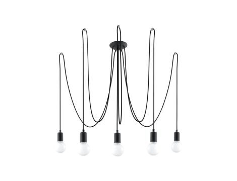 Żyrandol EDISON 5 czarny