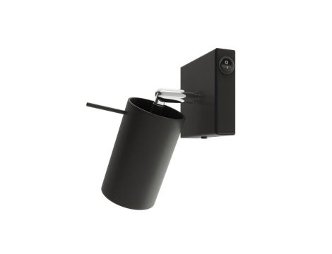 Kinkiet RING czarny z włącznikiem