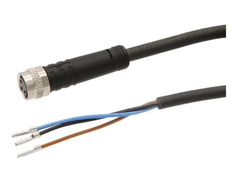 VKE00075, Kabel połączeniowy, 50 m, żeński M8 (gniazdo) 3-pinowy prosty, wolny koniec przewodu, 3x0,34 mm, PUR