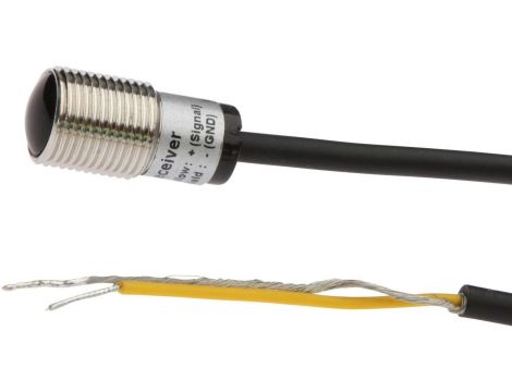 OE126303, wysokowydajna bariera świetlna, odbiornik, M12x1 25long, krótka konstrukcja, Anschluss an Verstärker