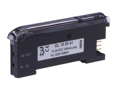OL100341, wzmacniacz światłowodowy, 30x70x10mm, 12-24V DC, 1x PNP NC/NO, złącze wtykowe 3pin, IP40