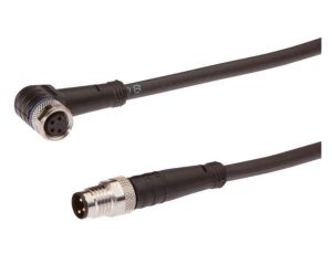 VK50E054, kabel połączeniowy, 5 m, żeński M8 (gniazdo) 4-pinowy kątowy, męski M8 (złącze) 3-pinowy prosty
