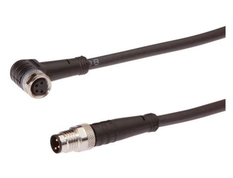 VK50E054, kabel połączeniowy, 5 m, żeński M8 (gniazdo) 4-pinowy kątowy, męski M8 (złącze) 3-pinowy prosty