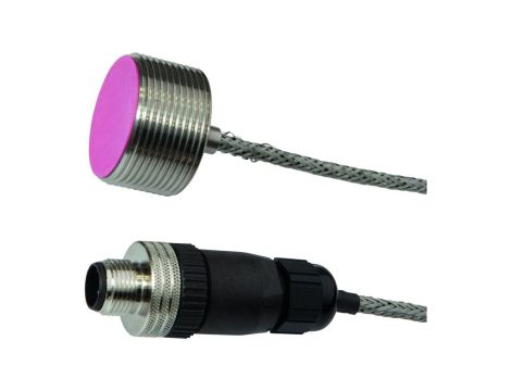 IB30E093, czujnik indukcyjny, M30x1.5 28długość, Flush, Sn: 8, 10-35V DC, 0-140C, PNP NO, złącze kablowe M12