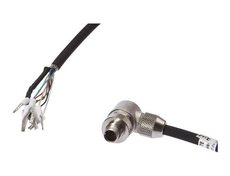 VK507B41, kabel połączeniowy, 5 m, M9 męski (złącze) 8-pinowy kątowy, wolny koniec przewodu, 8x0,14 mm, PUR