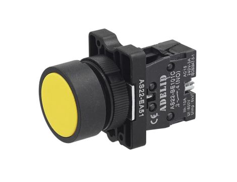 Przycisk sterowniczny żółty 1xNO 10A IP54 AS22-EA51