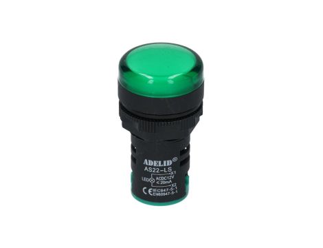 Lampka kontrolna sterownicza zielona LED fi:22