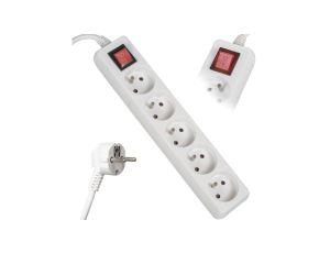 Przedłużacz sieciowy 5 gniazd 1,5m z przeł. biały LB0085-1,5 LIBOX