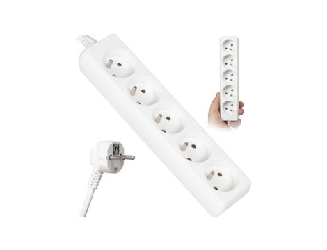 Przedłużacz sieciowy 5 gniazd 5m bez przeł. biały LB0084-5 LIBOX