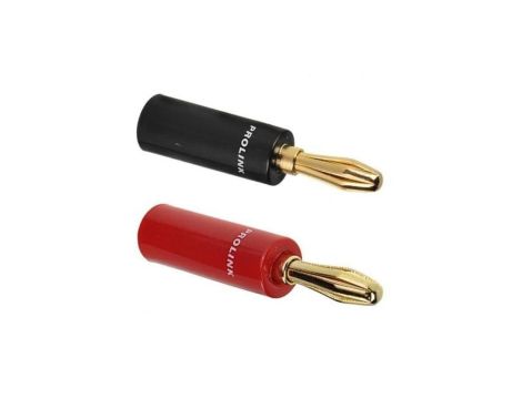 PROLINK Premium TBC-054 Wtyki głośnikowe typu BANAN skręcane proste pozłacane 2szt. czarny + czerwony