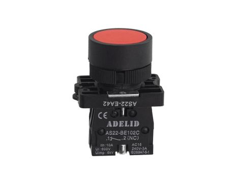 Przycisk sterowniczy czerwony 1xNC 10A IP54 AS22-EA42