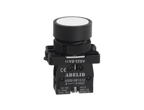 Przycisk sterowniczy biały 1xNO 10A IP54 AS22-EA11