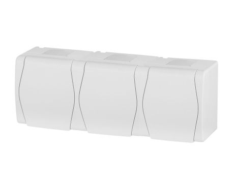 Hermes2 Gniazdo hermetyczne potrójne z/u 16A IP44 białe 1023-00