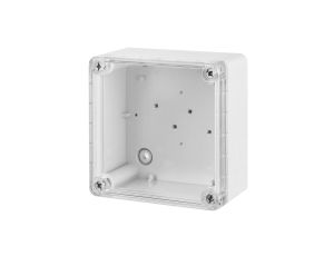 INDUSTRIAL Puszka hermetyczna n/t 105x105x66mm IP65 szara, pokrywa transparentna 2701-01