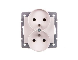 LOGI Gniazdo podwójne 2x2P+Z śrubowe 16A 250V Biały 25092