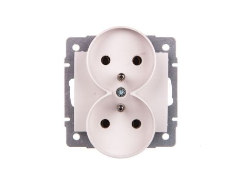 LOGI Gniazdo podwójne 2x2P+Z śrubowe 16A 250V Biały 25092