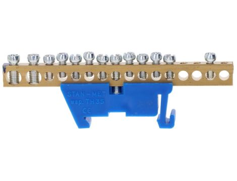 Listwa zaciskowa 14x10mm2 + 2x25mm2 niebieska TH 35-16/25/N 48.565