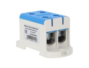 Blok rozdzielczy-odgałęźny 2x1-biegun AL/CU 16-95mm2 niebieski montaż płaski i na szynę TH WLZ35/2x95/n 48.295