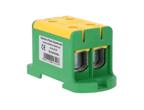 Blok rozdzielczy-odgałęźny 2x1-biegun AL/CU 16-95mm2 żółto-zielony montaż płaski i na szynę TH WLZ35/2x95/z 48.297