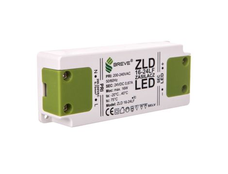 Zasilacz LED 24V DC 16W ZLD 16-24LF 0,66A 19724-9017