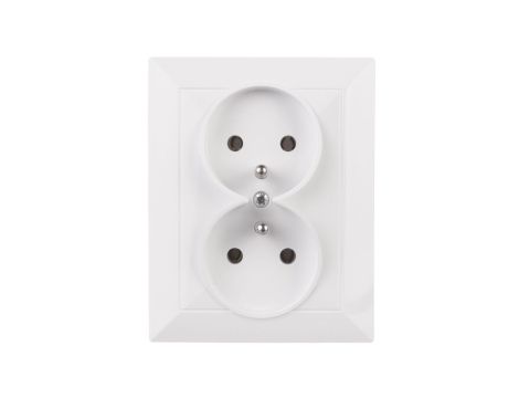 OPAL Gniazdo podwójne z/u białe GPt-6 Op