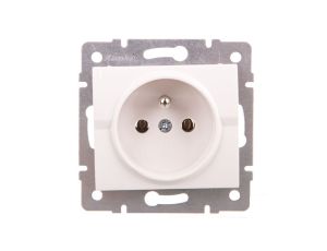 LOGI Gniazdo pojedyncze 2P+Z śrubowe 16A 250V Biały 25090