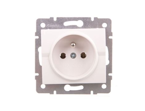 LOGI Gniazdo pojedyncze 2P+Z śrubowe 16A 250V Biały 25090