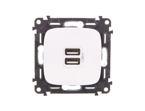 VALENA ALLURE Gniazdo ładowania usb podwójne białe 754995