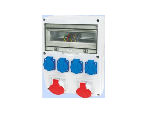 Rozdzielnica stacjonarna 14 modułów, 2x16A 3P+N+Z, 4x16A 2P+Z IP54 typ RSE-05 942100