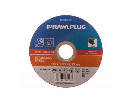 Ściernica korundowa do cięcia i szlifowania stali nierdzewnej 115x22,23mm RT-CDI-115/1