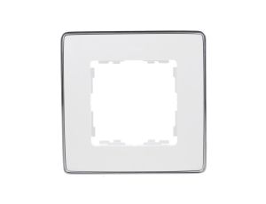 Simon Detail 82 Ramka pojedyncza Detail SELECT-metal BIAŁA / podstawa Chrom 8201610-244