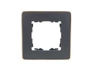 Simon Detail 82 Ramka pojedyncza Detail SELECT-metal GRAFIT / podstawa Złota 8201610-242