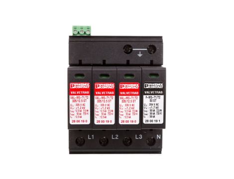 Ogranicznik przepięć Typ T1+T2 4P 12,5kA 1,2kV 335V VAL-MS-T1/T2 335/12.5/3+1-FM 2800183
