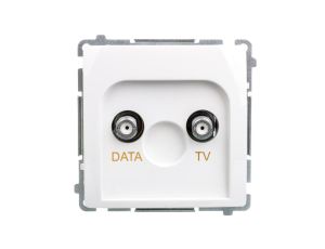Simon Basic Gniazdo TV-DATA typ F 5-1000 MHz białe BMAD1.01/11