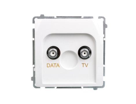 Simon Basic Gniazdo TV-DATA typ F 5-1000 MHz białe BMAD1.01/11