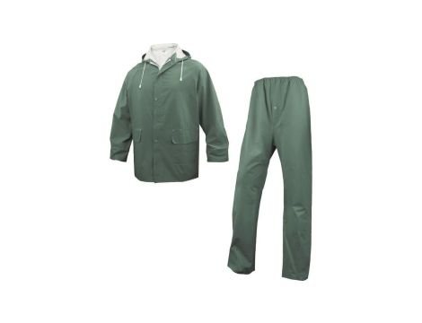 Komplet przeciwdeszczowy bluza + spodnie z poliestru obustronnie powlekanego PVC kolor zielony rozmiar M CORPEN304VETM2