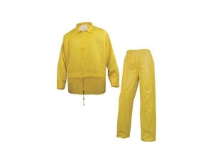 Komplet przeciwdeszczowy bluza + spodnie z poliestru powlekanego PVC kolor żółty rozmiar XXL CORPEN400JAXX