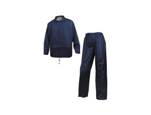 Komplet przeciwdeszczowy bluza + spodnie z poliestru powlekanego PVC kolor granatowy rozmiar XXL CORPEN400MAXX