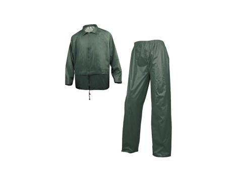 Komplet przeciwdeszczowy bluza + spodnie z poliestru powlekanego PVC kolor zielony rozmiar XL CORPEN400VEXG
