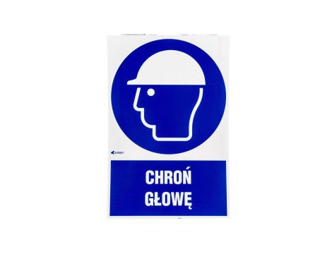 Samoprzylepna tabliczka ostrzegawcza /Chroń głowę z podpisem/ IM/014/1/C1/F