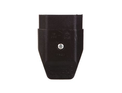 Gniazdo płaskie 7627 skręcane 10A 2P czarne 1131-223-000-280