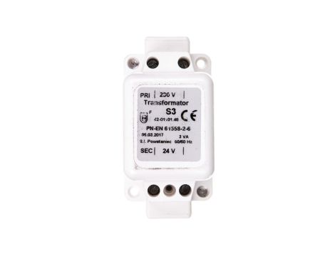 Transformator jednofazowy S-3 3VA 230V/24V 42-01101.48\P01
