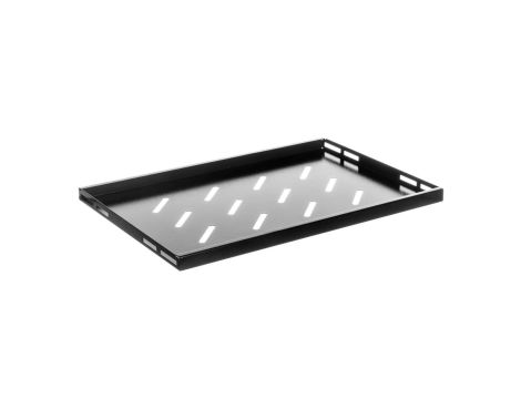 Półka do szaf 19 600mm czarna LANBERG (1U/465x300mm udźwig do 20kg, montaż 4 punktowy) AK-1002-B